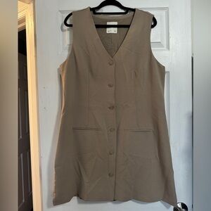 Abercrombie & Fitch Tan Tailored Midi Dress